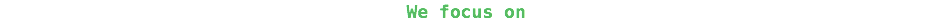 We focus on